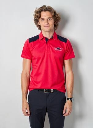 Polo tissage jersey manches courtes rouge CAMBERABERO homme
