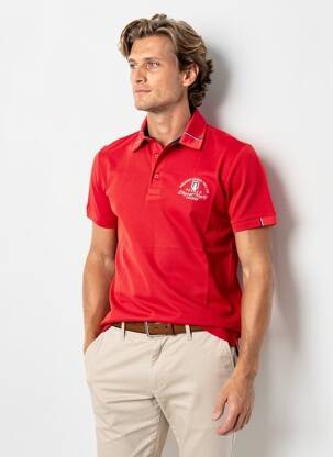 Polo stretch manches courtes rouge CAMBERABERO homme