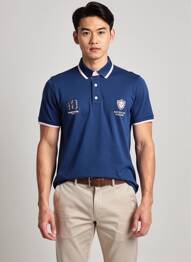 Polo tissage jersey manches courtes bleu CAMBERABERO homme