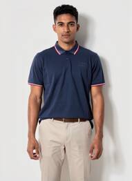 Polo tissage jersey manches courtes bleu CAMBERABERO homme