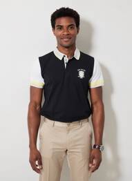Polo coupe droite manches courtes noir CAMBERABERO homme