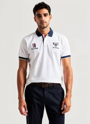 Polo coupe droite manches courtes blanc CAMBERABERO homme