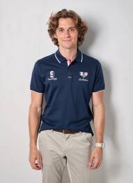 Polo coupe cintrée manches courtes bleu CAMBERABERO homme