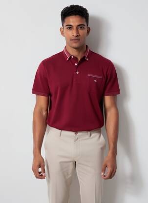 Polo coupe droite manches courtes rouge CAMBERABERO homme