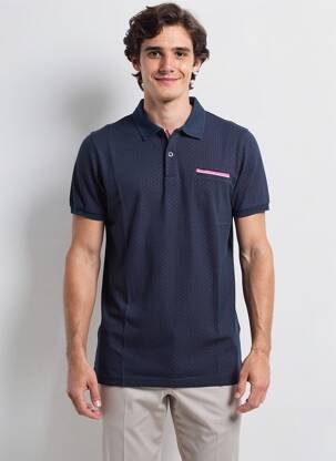 Polo coupe droite manches courtes bleu CAMBERABERO homme