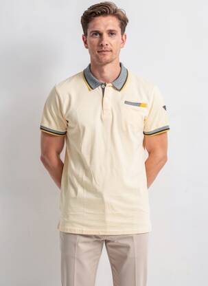 Polo tissage jersey manches courtes beige CAMBERABERO homme
