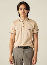 Polo coupe droite manches courtes beige CAMBERABERO homme