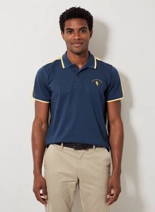 Polo coupe droite manches courtes bleu CAMBERABERO homme