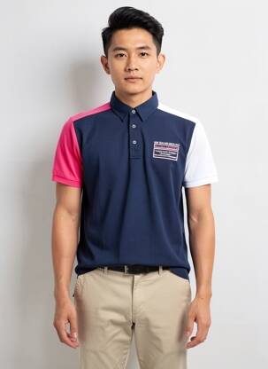 Polo tissage jersey manches courtes bleu CAMBERABERO homme