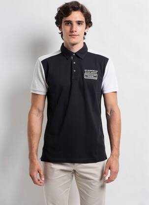 Polo tissage jersey manches courtes noir CAMBERABERO homme