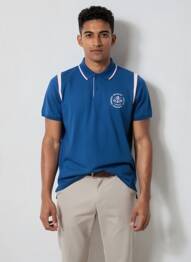 Polo coupe cintrée manches courtes bleu CAMBERABERO homme