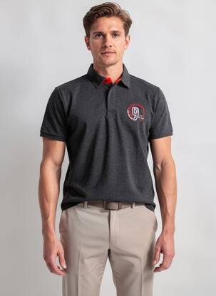 Polo coupe droite manches courtes gris fonce CAMBERABERO homme