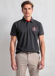 Polo coupe droite manches courtes gris fonce CAMBERABERO homme