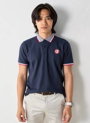 Polo coupe cintrée manches courtes bleu CAMBERABERO homme