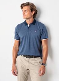 Polo coupe droite manches courtes bleu CAMBERABERO homme