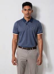Polo coupe droite manches courtes bleu CAMBERABERO homme