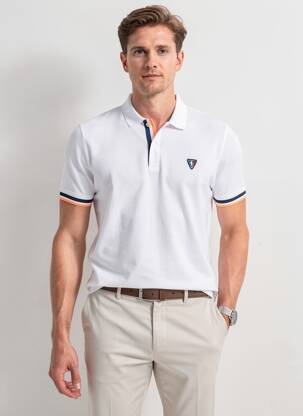Polo coupe droite manches courtes blanc CAMBERABERO homme