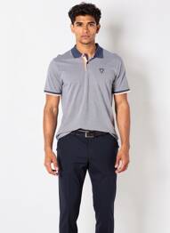 Polo imprimé rayures manches courtes bleu CAMBERABERO homme