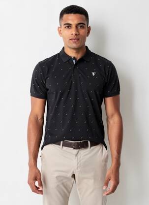 Polo coupe droite manches courtes noir CAMBERABERO homme