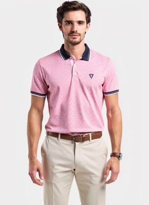 Polo coupe droite manches courtes rose CAMBERABERO homme