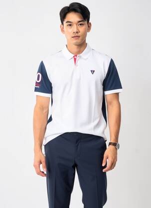 Polo tissage jersey manches courtes bleu CAMBERABERO homme