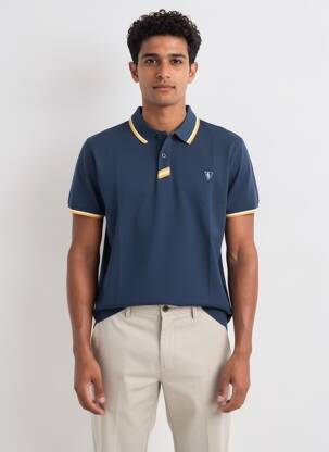 Polo coupe droite manches courtes bleu CAMBERABERO homme