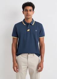 Polo coupe droite manches courtes bleu CAMBERABERO homme