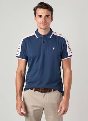 Polo coupe droite manches courtes bleu CAMBERABERO homme