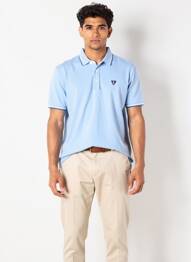 Polo tissage jersey manches courtes bleu CAMBERABERO homme