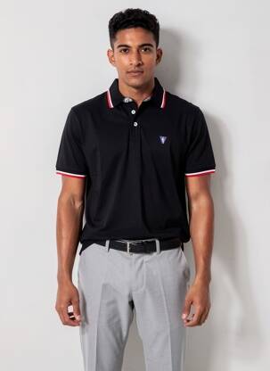 Polo coupe droite manches courtes noir CAMBERABERO homme