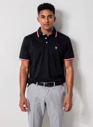 Polo coupe droite manches courtes noir CAMBERABERO homme