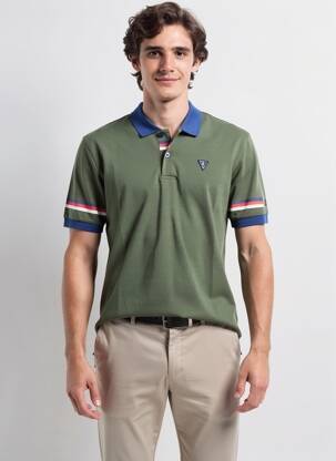 Polo stretch manches courtes vert CAMBERABERO homme