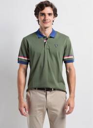 Polo stretch manches courtes vert CAMBERABERO homme