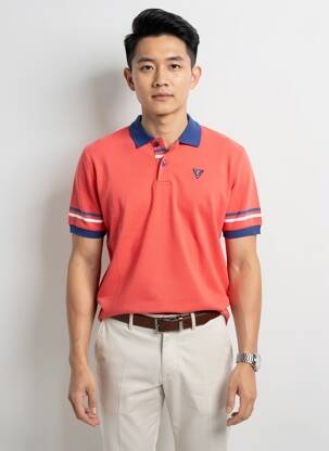 Polo stretch manches courtes rouge CAMBERABERO homme