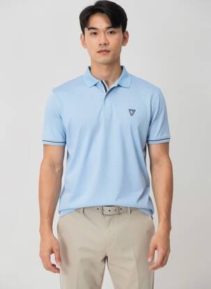 Polo manches longues manches longues bleu CAMBERABERO homme