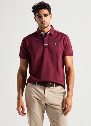Polo coupe droite manches courtes rouge CAMBERABERO homme