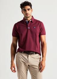 Polo coupe droite manches courtes rouge CAMBERABERO homme