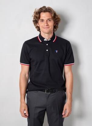 Polo coupe droite manches courtes noir CAMBERABERO homme