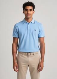 Polo tissage jersey manches courtes bleu CAMBERABERO homme