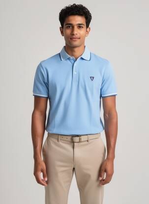 Polo tissage jersey manches courtes bleu CAMBERABERO homme