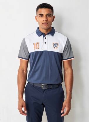 Polo coupe droite manches courtes bleu CAMBERABERO homme