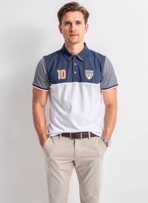 Polo coupe droite manches courtes bleu CAMBERABERO homme