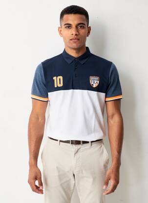 Polo coupe droite manches courtes bleu CAMBERABERO homme