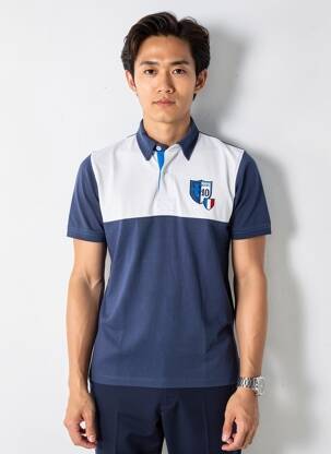 Polo coupe cintrée manches courtes bleu CAMBERABERO homme