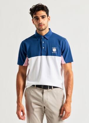 Polo coupe droite manches courtes bleu CAMBERABERO homme
