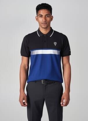 Polo coupe droite manches courtes noir CAMBE homme