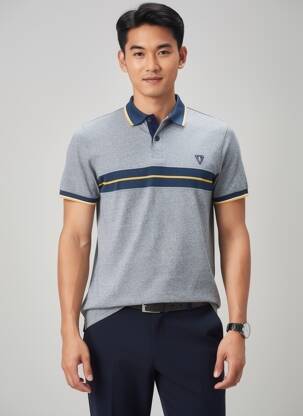 Polo coupe droite manches courtes bleu CAMBERABERO homme