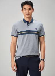 Polo coupe droite manches courtes bleu CAMBERABERO homme