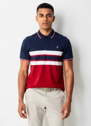 Polo coupe droite manches courtes bleu CAMBERABERO homme