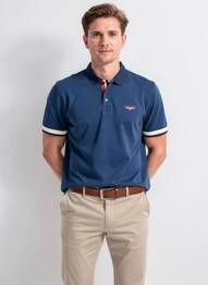 Polo fermeture boutonnée sur le devant manches courtes bleu CAMBERABERO homme